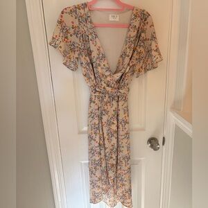 Sienna Sky Floral V-Neck Faux Wrap Dress